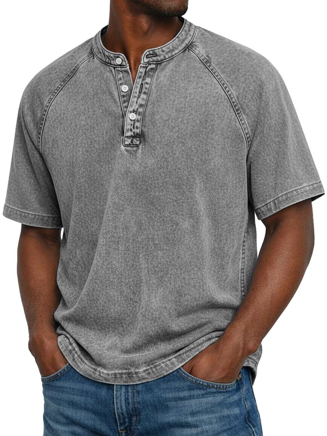 Distressed Crewneck Short-sleeve T-shirt