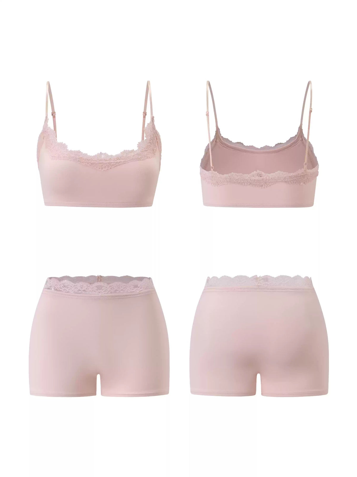 7A Antibacterial Dyeing Lace Trim Bra And Leggings Set