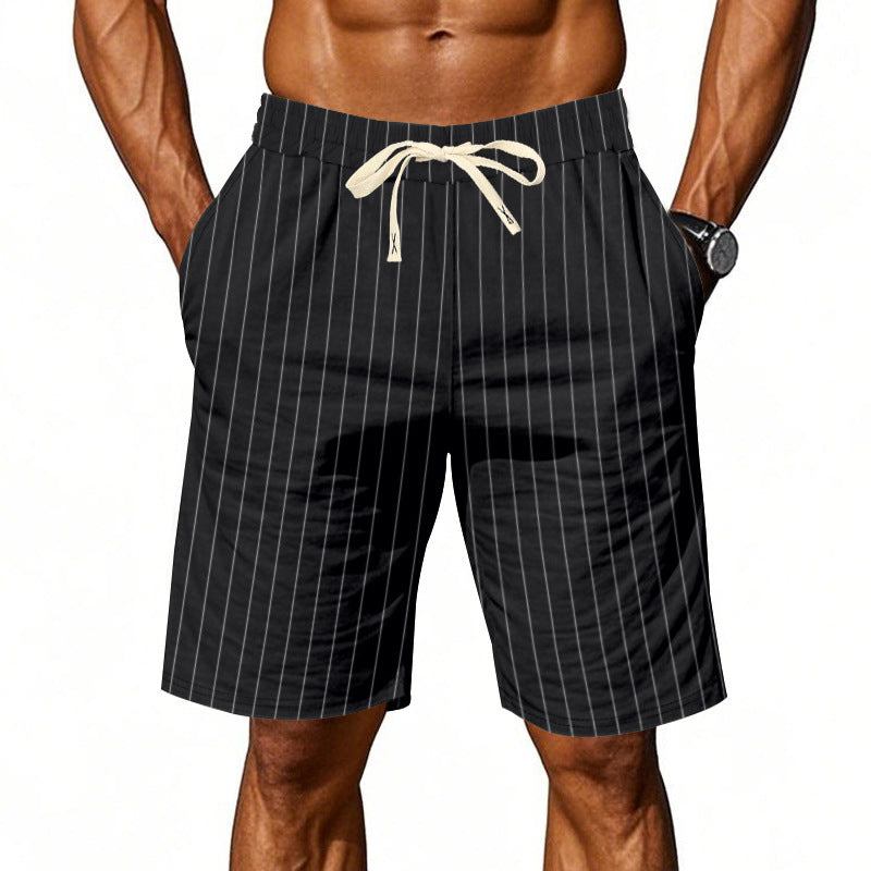 Mens Relaxed-fit Breathable American-style Linen Shorts For The Beach