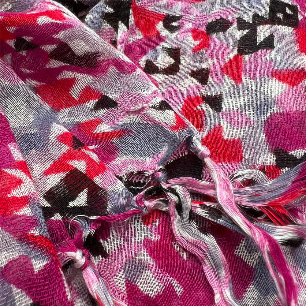 2pcs  Flowy Long Red Scarf,Bold Red Floral Print Energizes,Perfect Wedding Guest Accessory,vacation,daily Life,evening Party,Office Appropriate Subtlety For Women Men,for Casual Outfits
