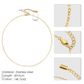 14K Gold Stainless Steel Necklace For Women