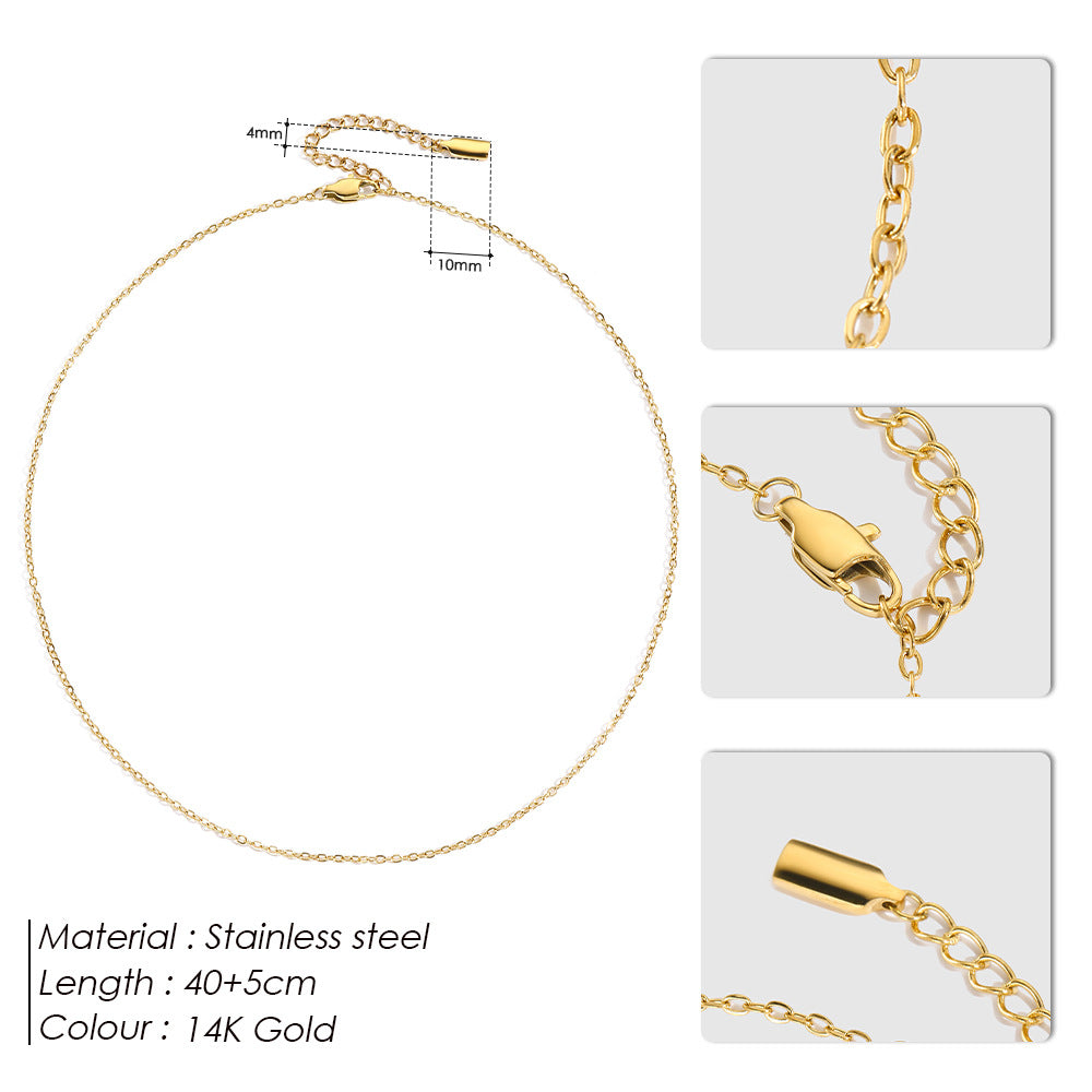 14K Gold Stainless Steel Necklace For Women