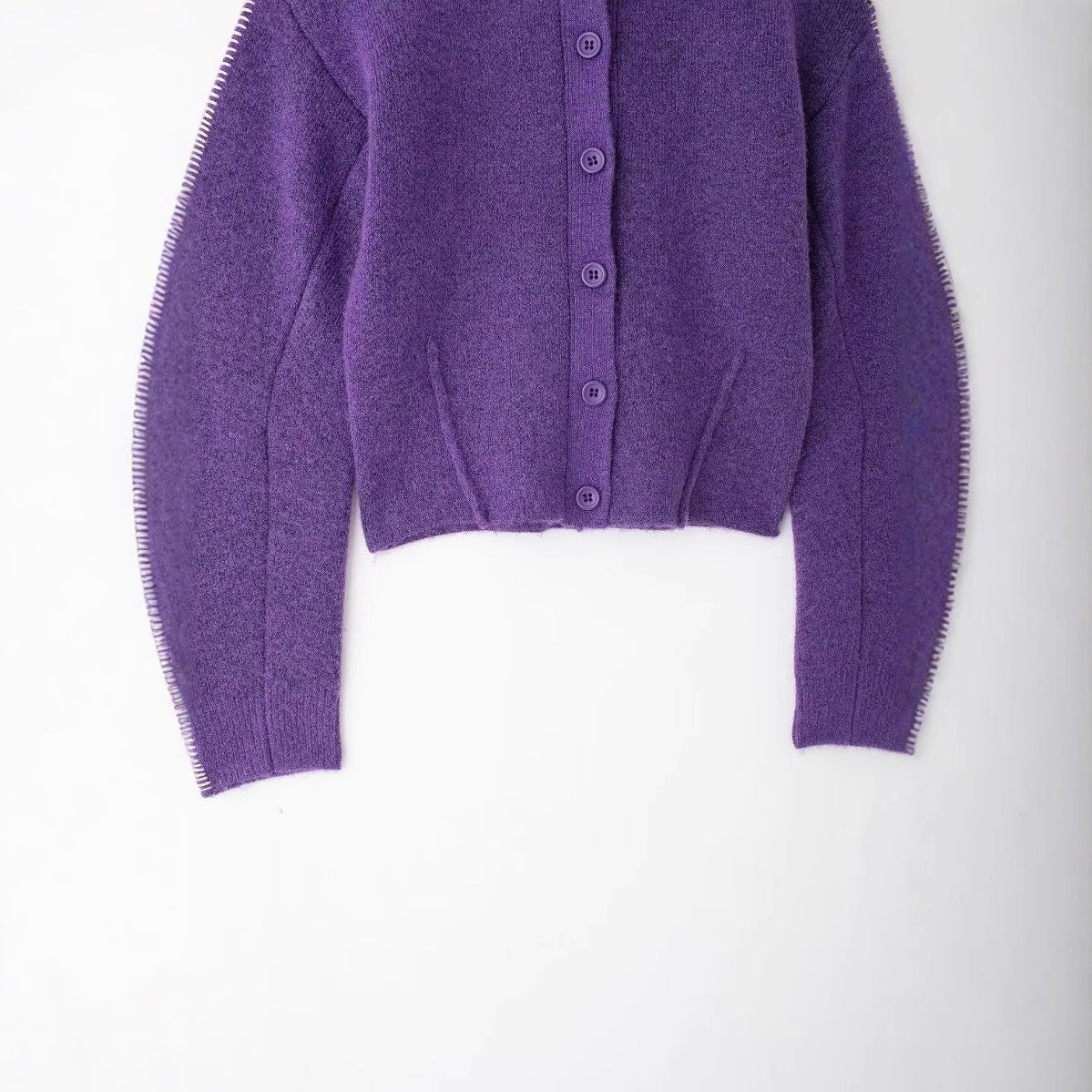 Single-breasted Knitted Cardigan Coat For Women