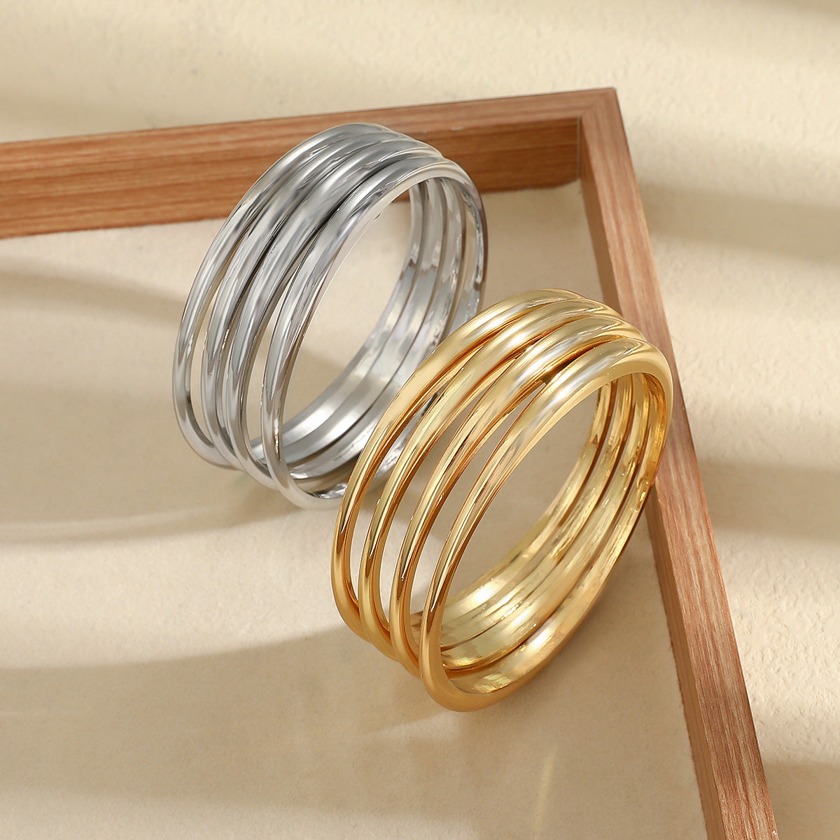 Vintage Wide Plain Ring Bracelet