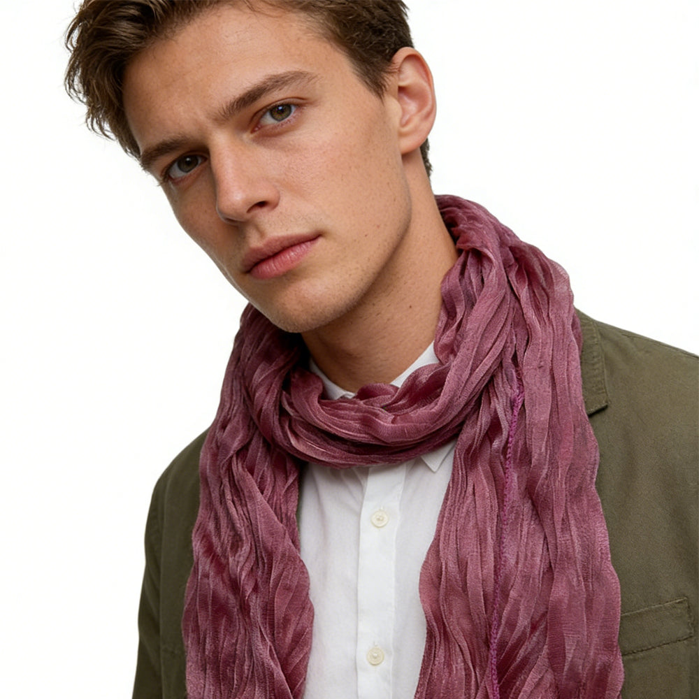 2pcs Minimalist Layering Scarf,Ultra Skinny Width Office Appropriate Subtlety For Women Men
