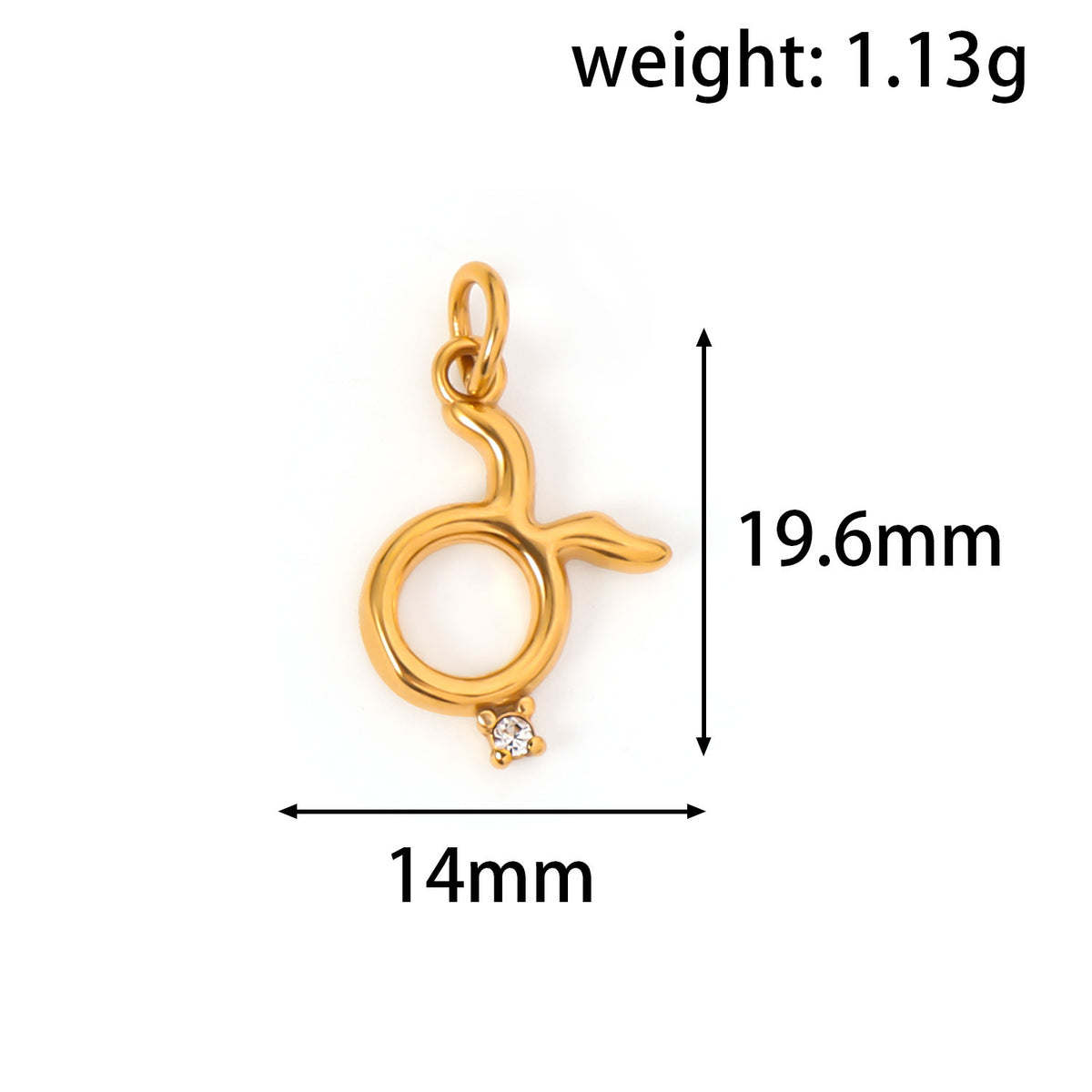 Rare 24K Gold-Plated Stainless Steel Zodiac Pendant