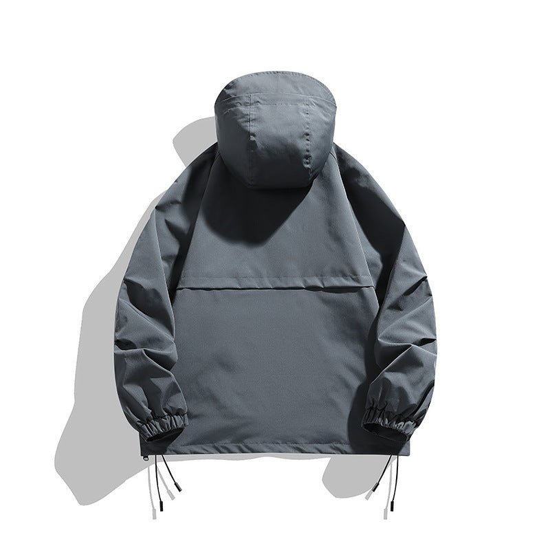 Mens Sportswear Trench Coat With A Hood