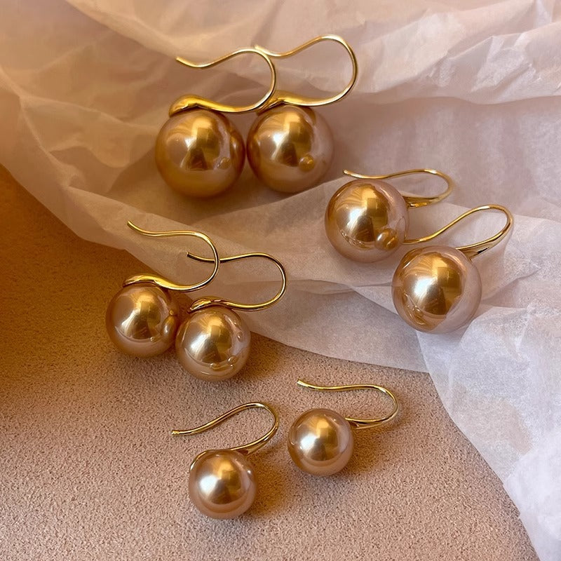 Pearl Champagne Gold Heels With Pearl Ear Hooks For A Touch Of Light Luxury