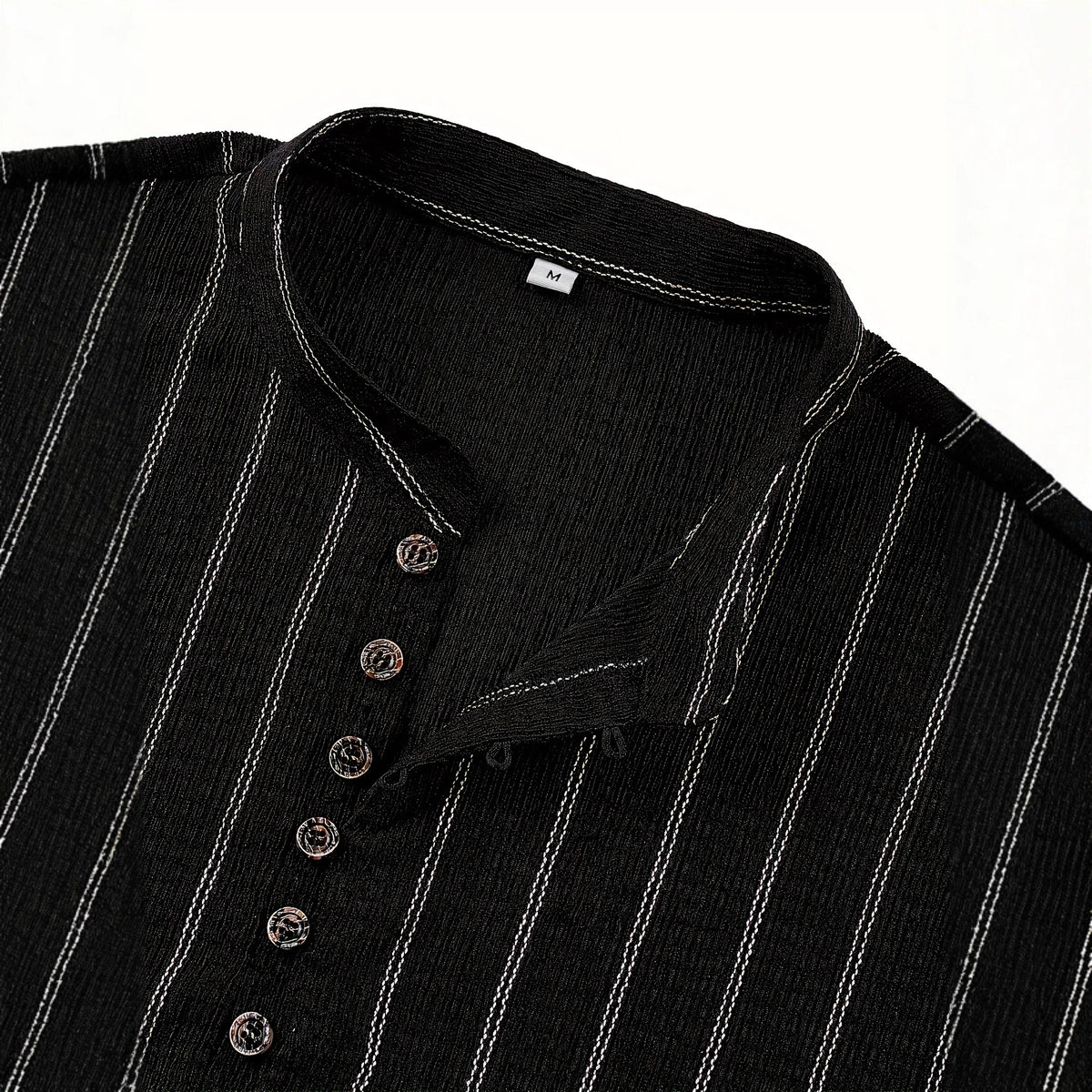 FallWinter Casual Striped Crew-neck Single-breasted Long-sleeve Top