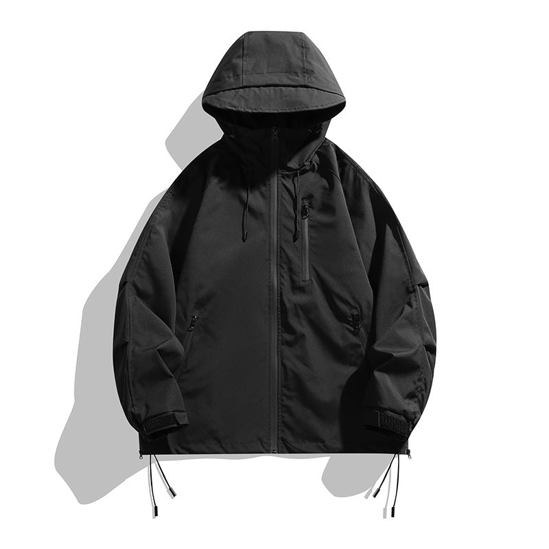 Mens Sportswear Trench Coat With A Hood