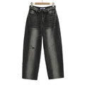 Niche High-waisted Wide-leg Pants With A Curled Hem For Women
