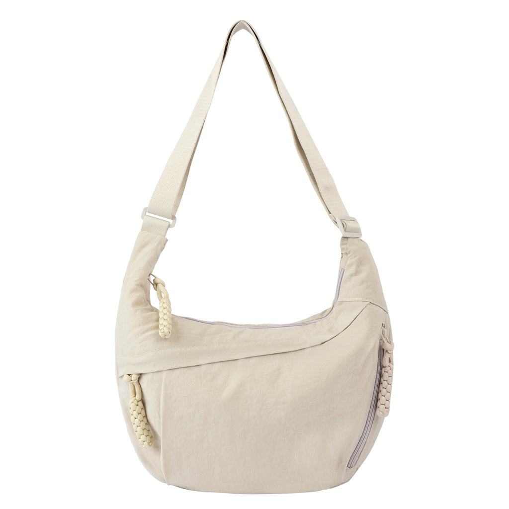 Womens Simple High-Capacity Nylon Crossbody Bag