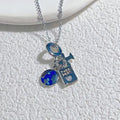 Light Luxury Zircon Airplane Passport Pendant Necklace