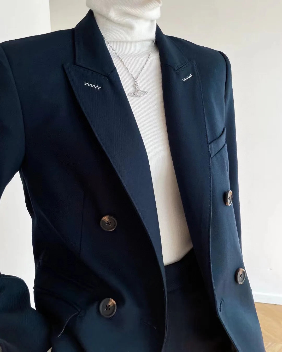 Classic elegant women's wool business style trouser suit