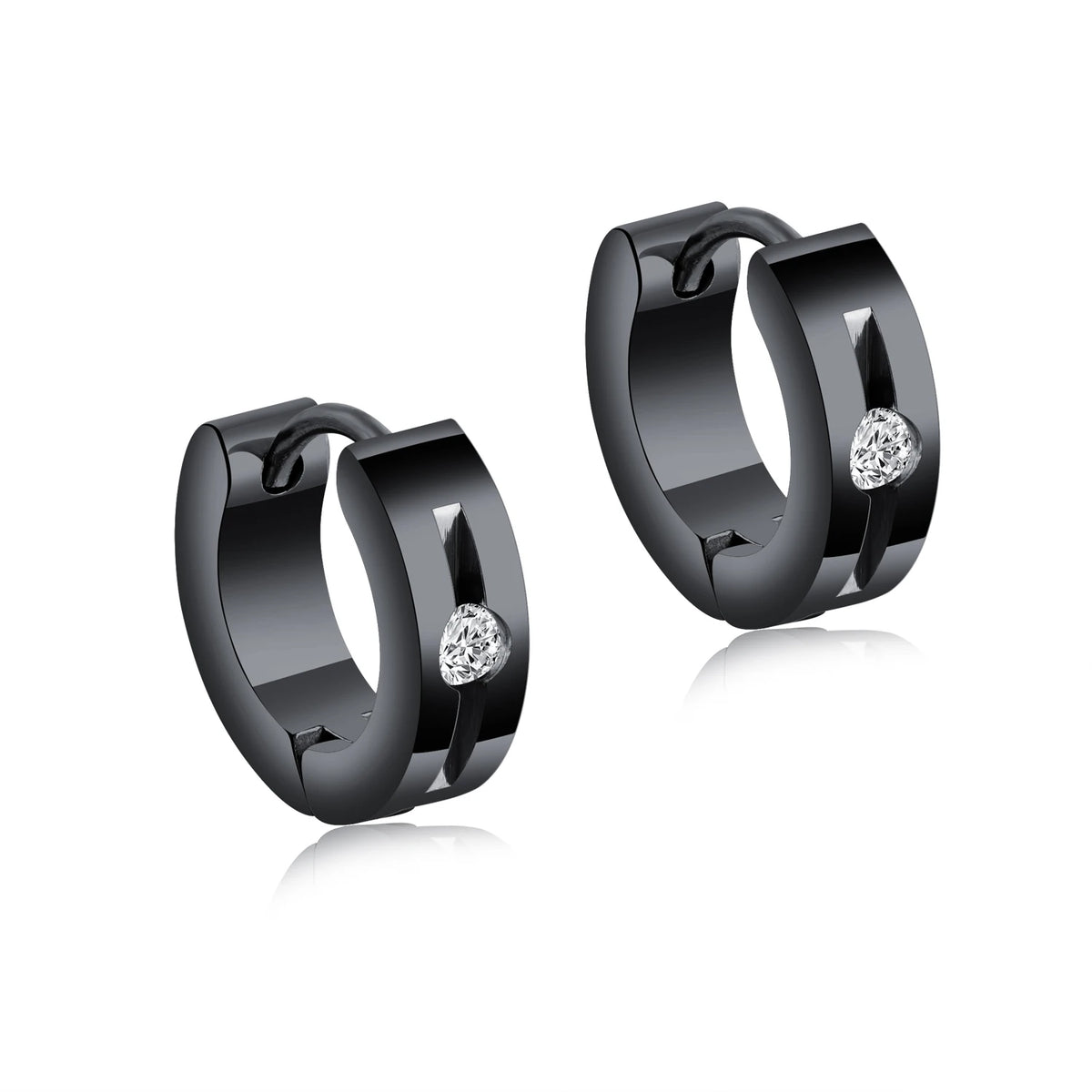 Black Punk Stainless Surgical Steel Stud Earrings For Men Women Small Vintage Hip Hop Ear Jewelry Accessories Earrings Wholesale