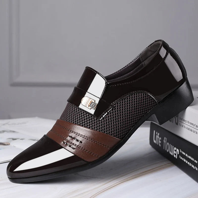 Slip on Men Dress Shoes Men Oxfords Fashion Business Dress Men Shoes 2020 New Classic Leather Men'S Suits Shoes Man