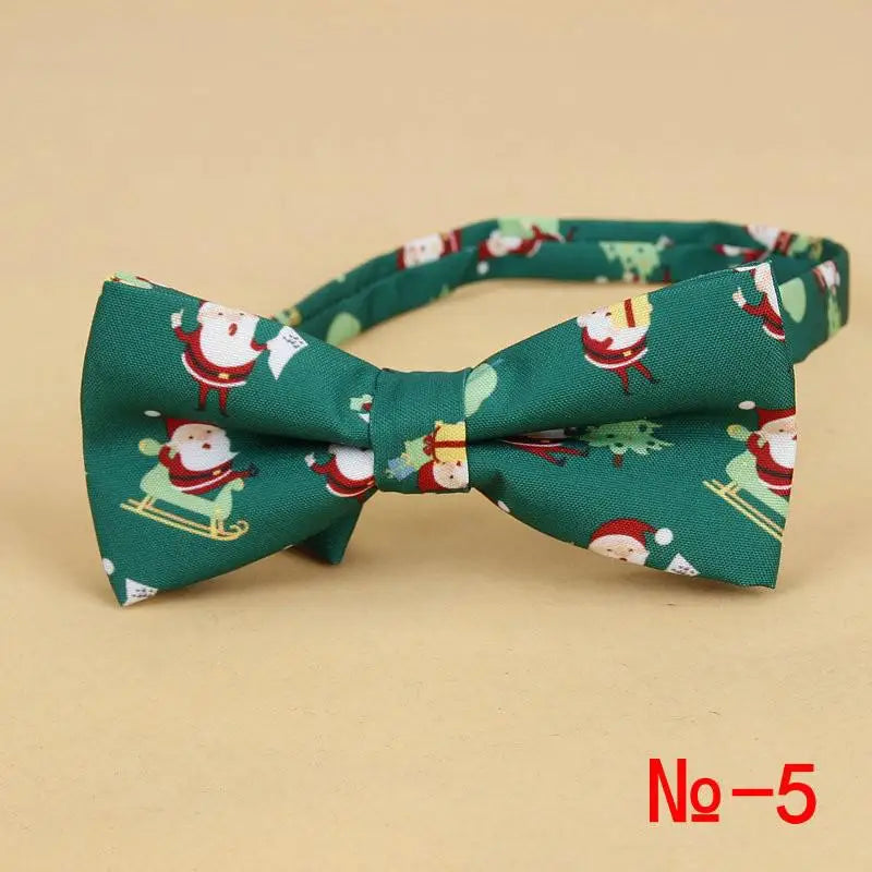 Men's Christmas Bow Ties Cotton Festival Theme Tie Snowflake Christmas Tree Pattern Mens Bow Tie Christmas Party Gift for Men