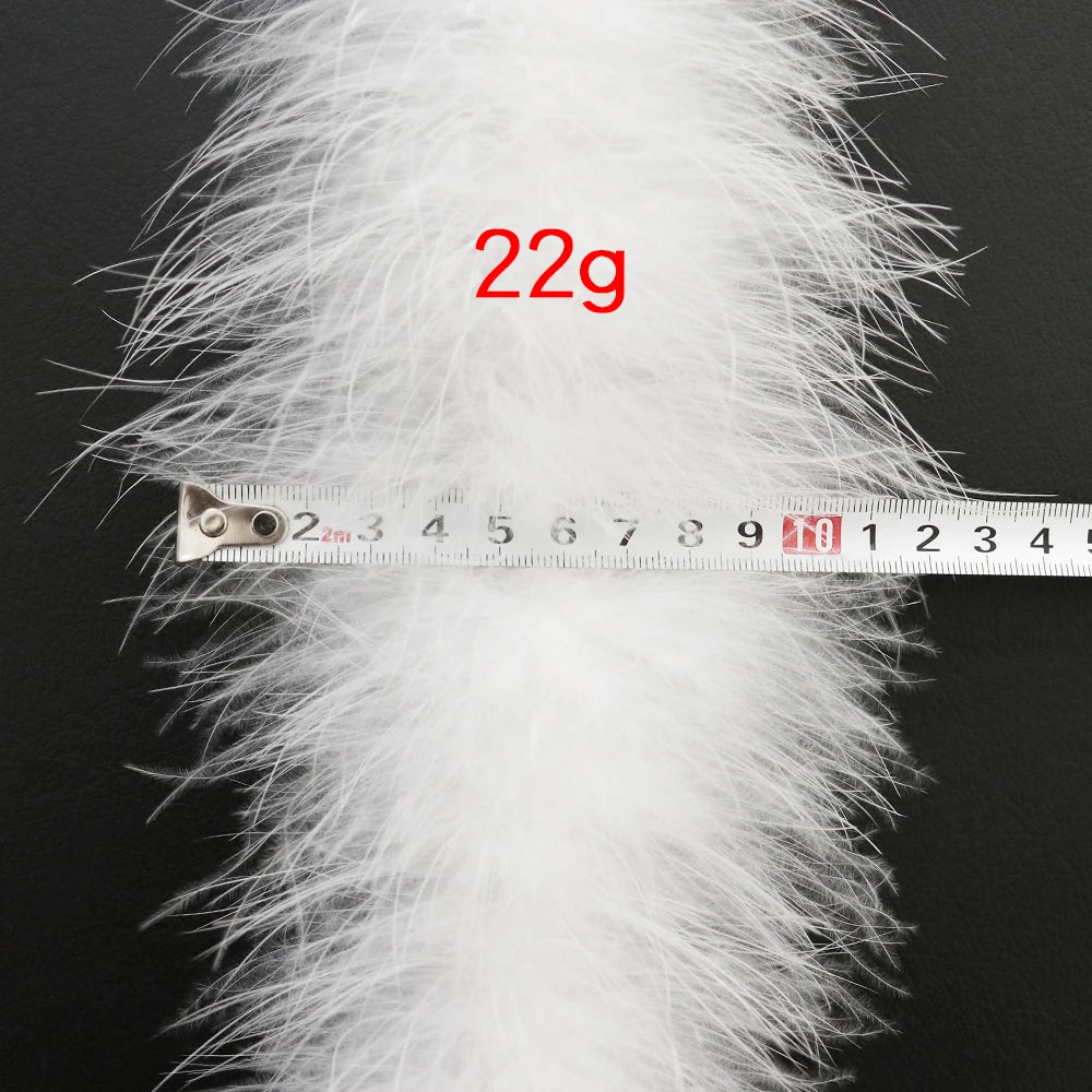 2 Meters Fluffy Marabou Feathers Boa Scarf White Feather On Ribbon Decoration Wedding Clothing Sewing Accessory 11-50 grams