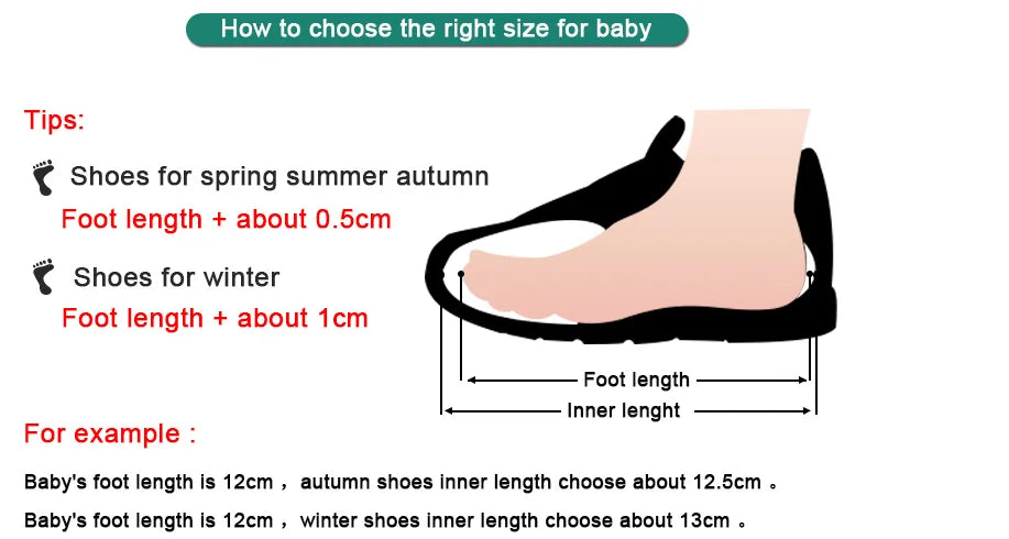 0-18 Month Old Baby Warm Shoes With Semi Rubber Sole Anti Slip and Plush Snow Boots For Autumn and Winter