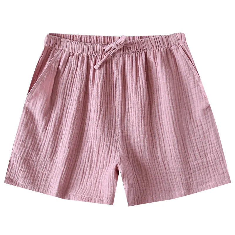 Women's Pajama Shorts 100% Cotton Double-Layer Gauze Sleep Bottoms Beach Shorts Plus Size Thin Lounge Loose Casual Home Pants
