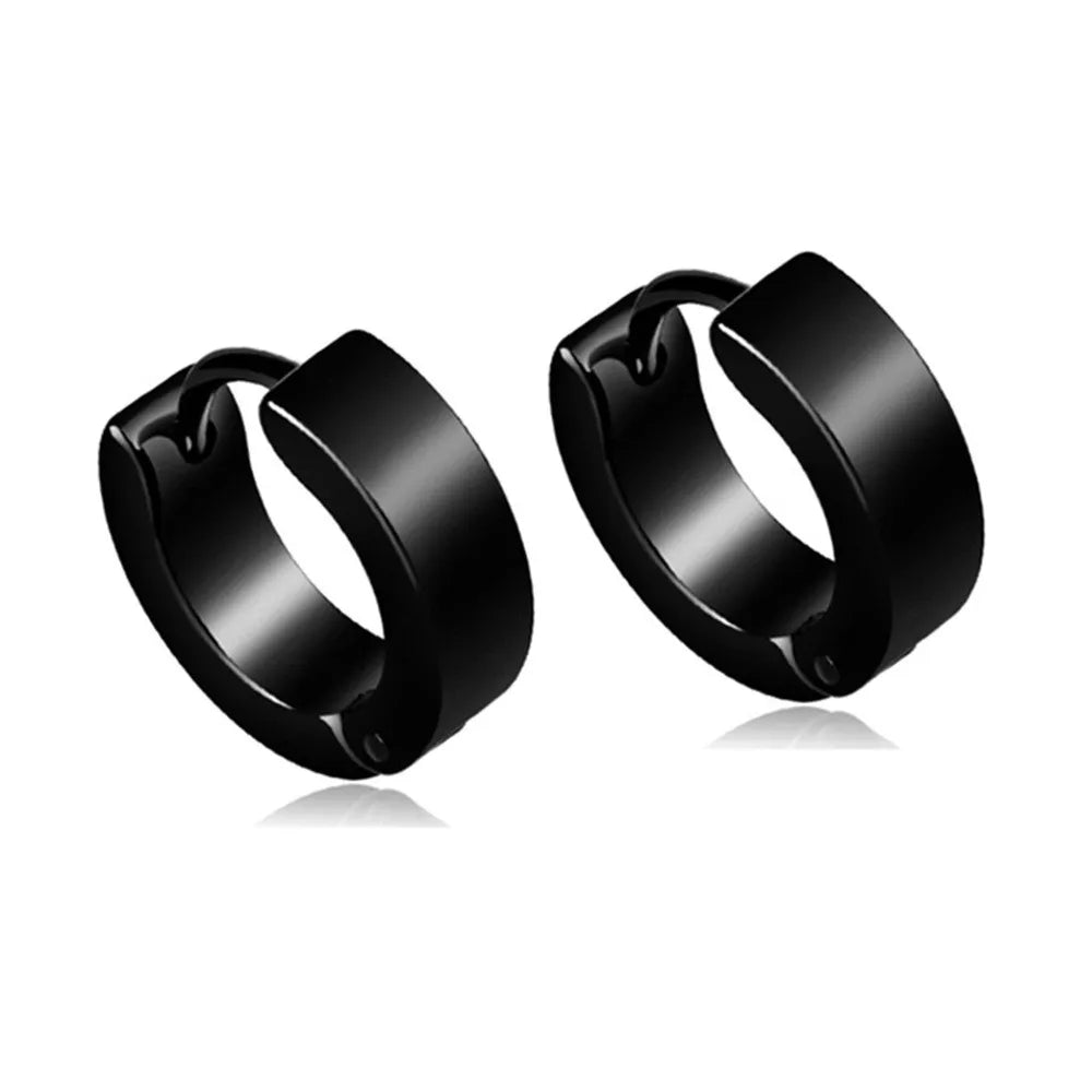 Black Punk Stainless Surgical Steel Stud Earrings For Men Women Small Vintage Hip Hop Ear Jewelry Accessories Earrings Wholesale
