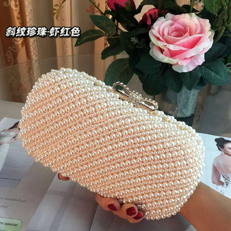 Pearl Clutch Bags Women Purse Ladies white Hand Bags Evening Bags for Party Wedding black Shoulder Bag Bolsa Feminina