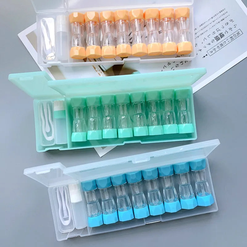 8 Pairs RGP Contact Lens Case Fruit Cartoon Cosmetic Lens Container Portable Travel Set Spectacle Case Storage Lens