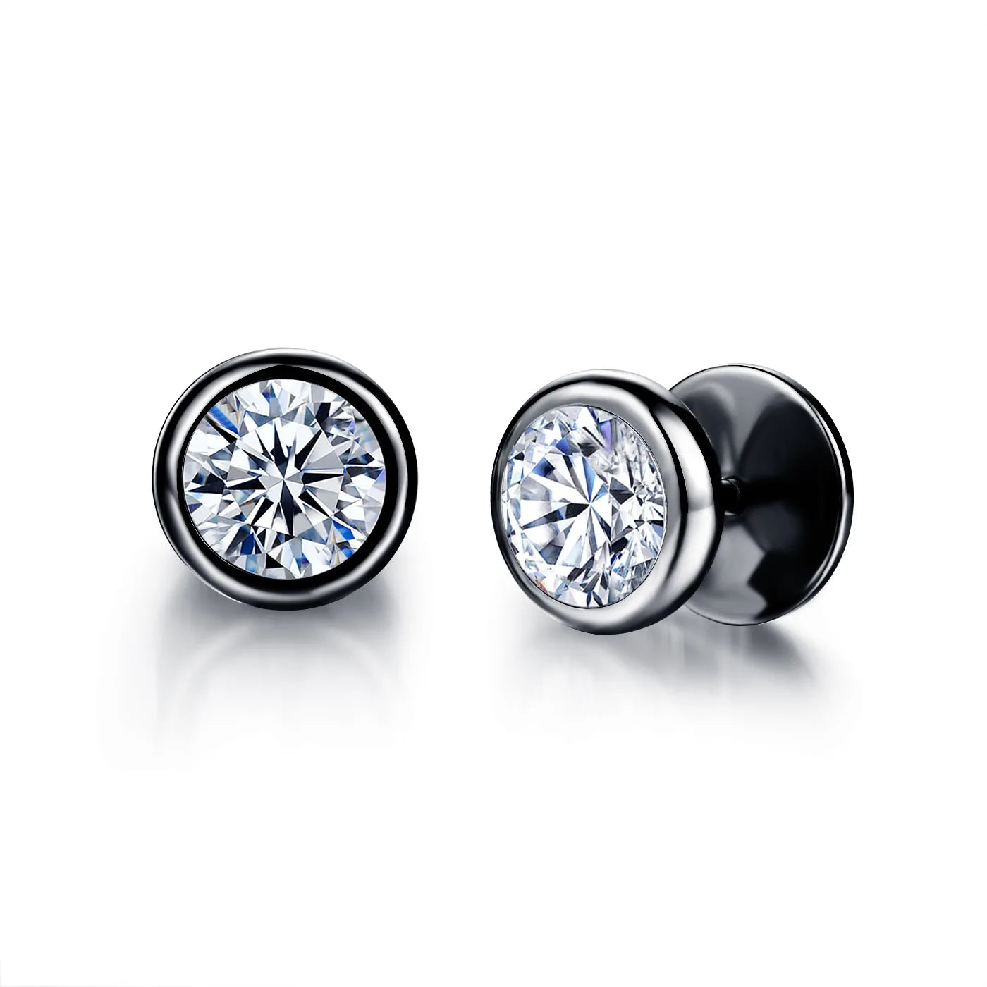 Black Punk Stainless Surgical Steel Stud Earrings For Men Women Small Vintage Hip Hop Ear Jewelry Accessories Earrings Wholesale