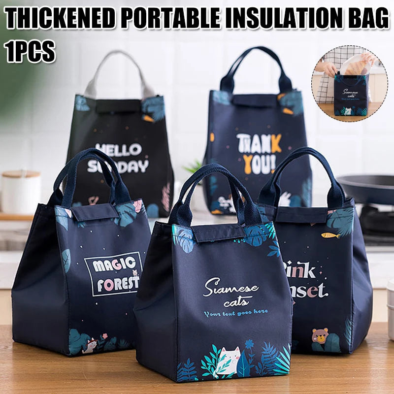 Portable Tote Thermal Lunch Bag Waterpoor Food Storage Handbags Food Tote Cooler Bag For Outdoors Camping Travel Picnic Pouch