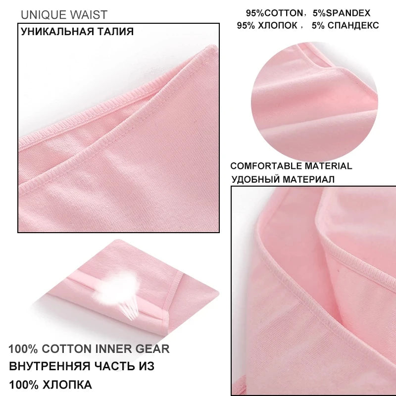 3PCS/Set Cotton Underwear Women M-2XL Comfortable Panties Ladies Plus Size Underpants Solid Color Briefs Female Lingerie