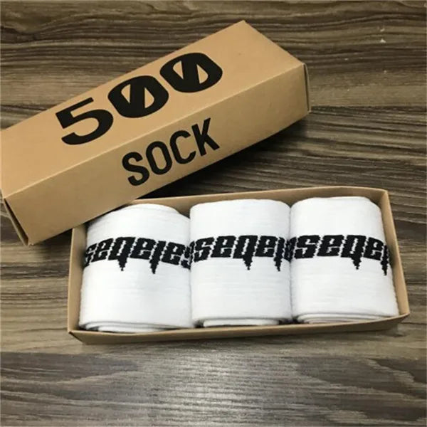 3 Pairs/Box Socks Men Crew Male Street Kanye West Hip Hop Match Basketball Fuzzy Socks Men Women Fashion Socks Gifts for Men