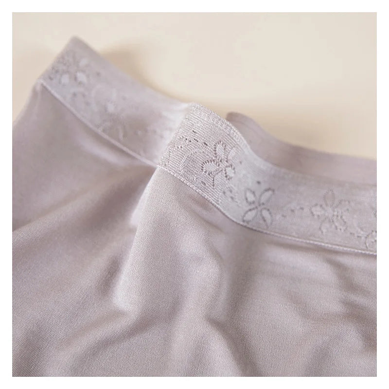 SuyaDream Women 100% Natural silk Seamless Panties Mid-rise Boxer Health Underwear 2025 Pink Nude Black