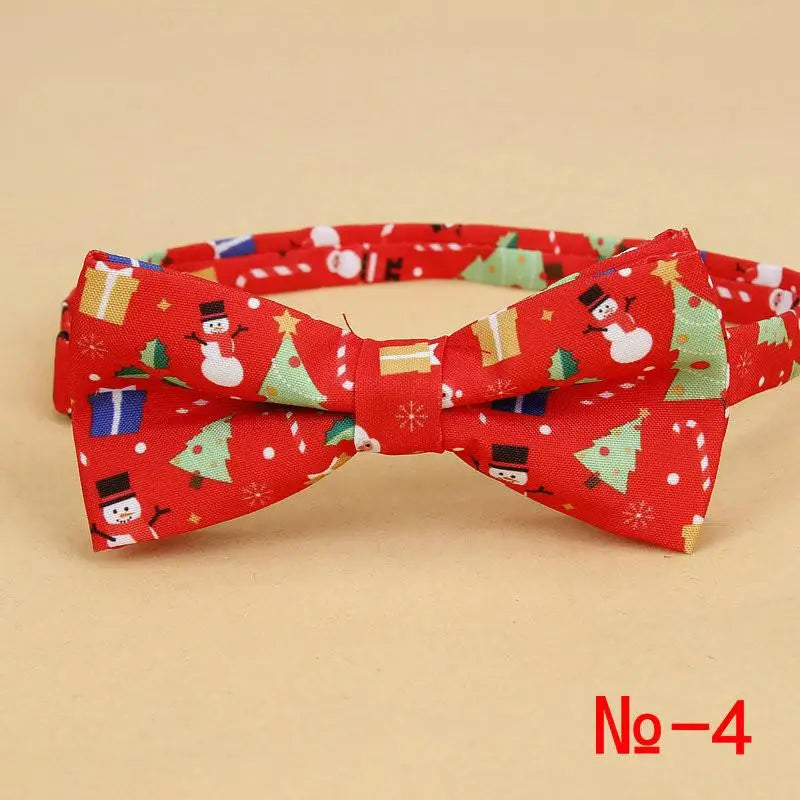 Men's Christmas Bow Ties Cotton Festival Theme Tie Snowflake Christmas Tree Pattern Mens Bow Tie Christmas Party Gift for Men