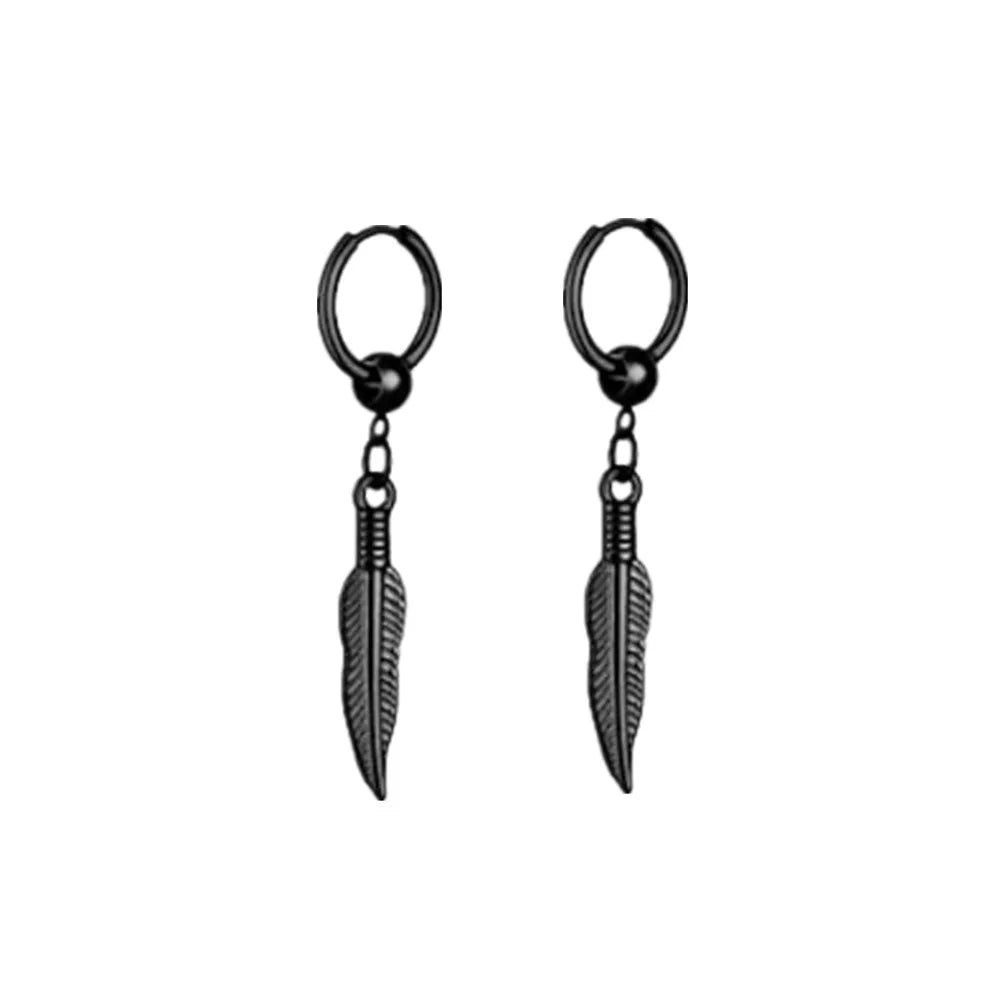 Black Punk Stainless Surgical Steel Stud Earrings For Men Women Small Vintage Hip Hop Ear Jewelry Accessories Earrings Wholesale