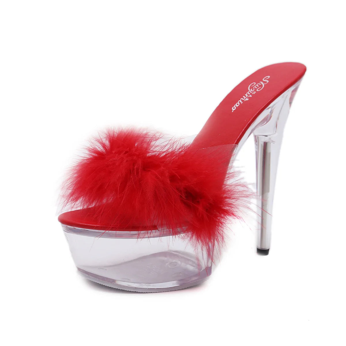 LTARTA 2026 Super High Heels 15CM Stiletto Platform Slippers Crystal Shoes Wedding Shoes  High-Heel Crystal Sandals LFD