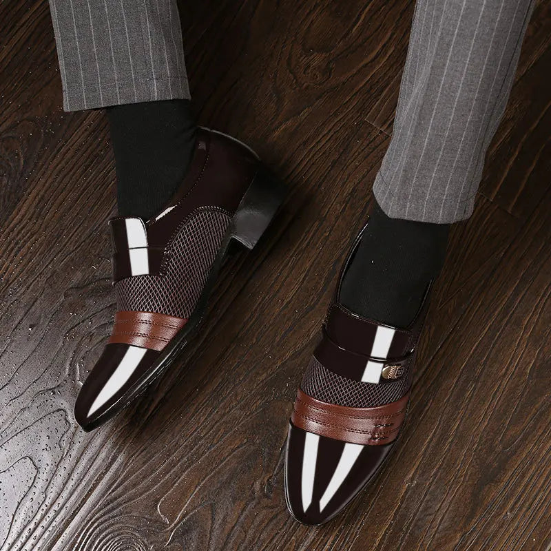 Slip on Men Dress Shoes Men Oxfords Fashion Business Dress Men Shoes 2020 New Classic Leather Men'S Suits Shoes Man