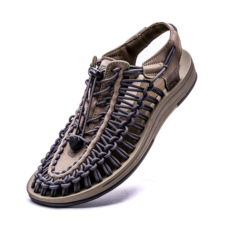 Men's Shoes High-quality Hand-woven Shoes Pull-on Outdoor Sandals Summer Soft Non-slip Gladiator Hiking Beach Platform Sandals