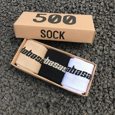 3 Pairs/Box Socks Men Crew Male Street Kanye West Hip Hop Match Basketball Fuzzy Socks Men Women Fashion Socks Gifts for Men