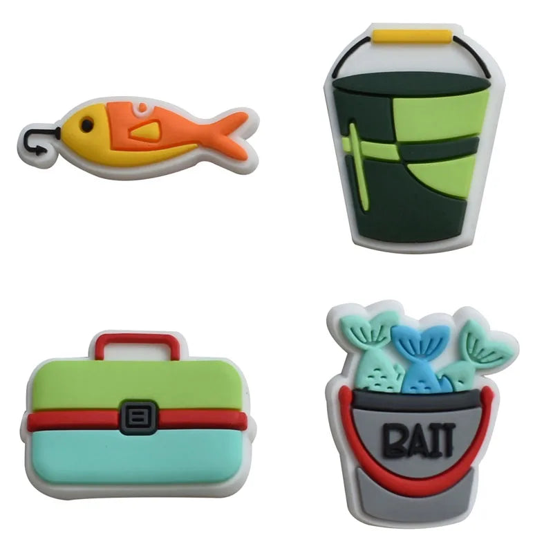 Fishing Shoe Charms for Crocs Accessories Sandals Men Clogs Pins Women Badges Boy Girls Jeans Kids Decorations Buckle Shoes