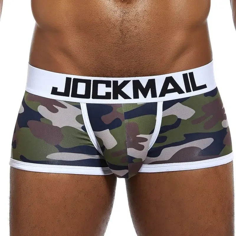 JOCKMAIL Sexy Underwear Men Boxer Brief Cueca Male Panties Camouflage Soft Underpants Shorts Men Trunks Printed Nylon Quick Dry
