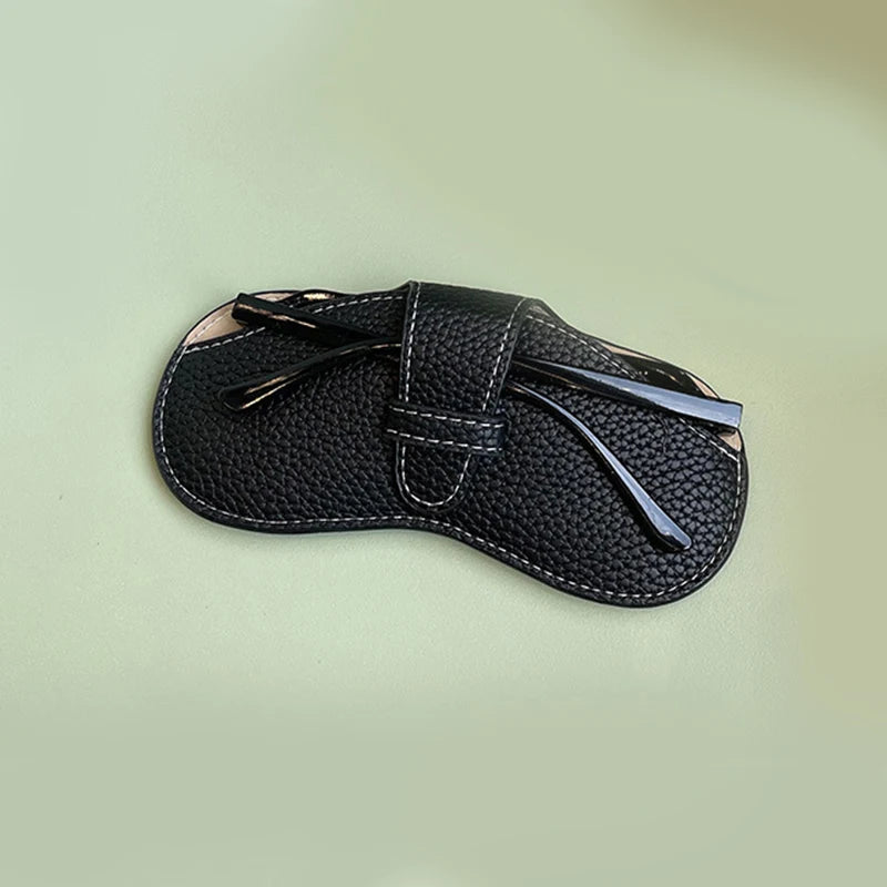 Glasses Case Women Leather Soft Glasses Bag Fashion Portable Sunglasses Box Bag Accessories Solid Eyewear Protector Case Pouch