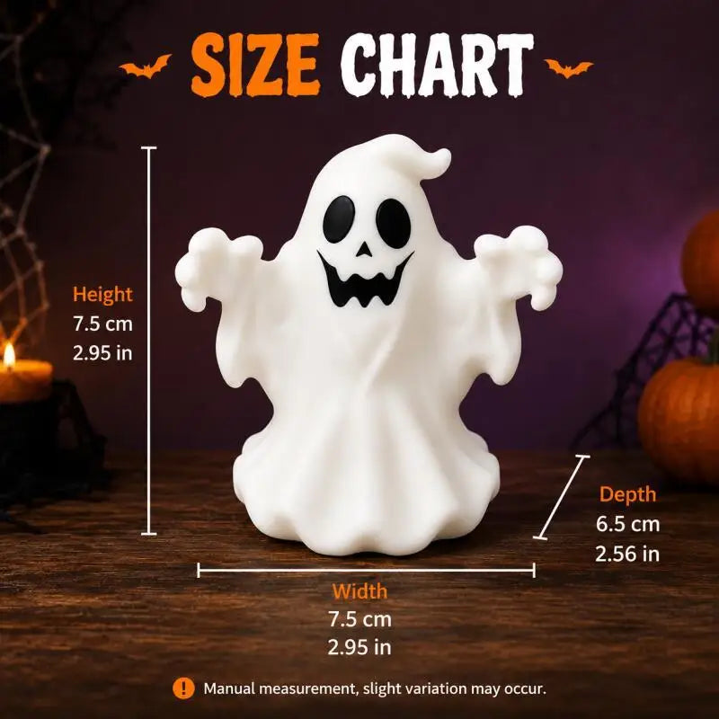 Halloween Ghost Figurine, Cute Spooky Desktop Ornament for Table, Shelf, Office, Home Party Seasonal Decor