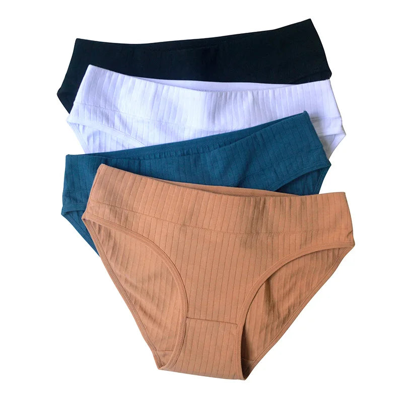 2Pcs/Set Cotton Panties Women Low Rise Underwear Solid Color Comfort Breathable Briefs Sexy Lingerire M-XL Seamless Intimates