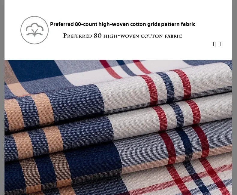 New Men's Pure Cotton Plaid Long Sleeve Shirt Spring Whole Cotton Casual Shirt Korean Style Slims Smooths Your Silhouette No Iro