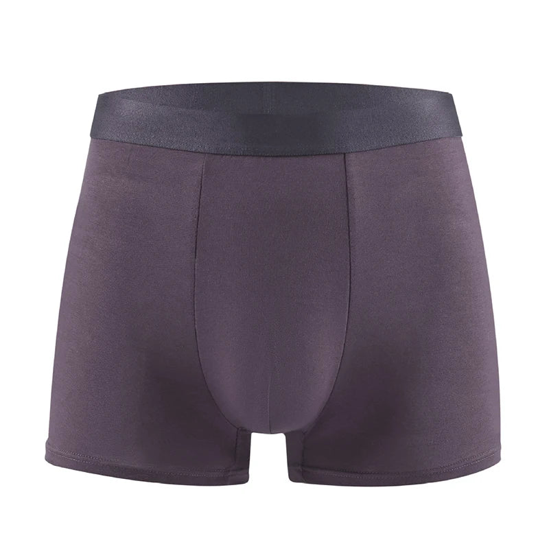 6Pcs Men's Bamboo Fiber Boxer Briefs Ultra Soft Breathable Elastic Waist Underwear Antibacterial Moisture-Wicking Underpants