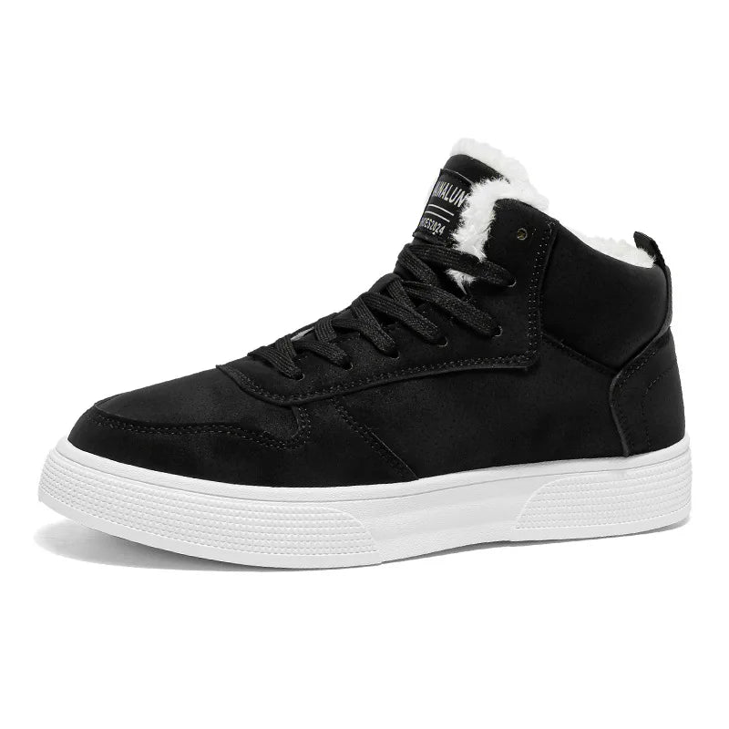 Plus-size men's high-top cotton shoes, men's winter warm fleece-lined casual sneakers, foreign trade fashion sports shoes