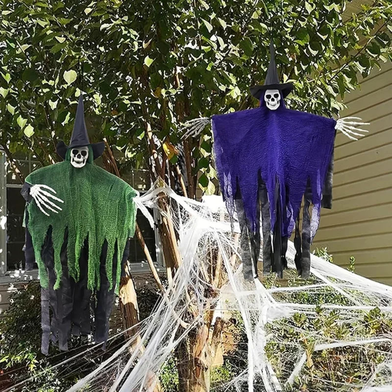 Halloween Pendant Decorations Creepy Skull Ghost Hanging Ornaments for Garden Yard Backyard Party Spooky Outdoor Supplies