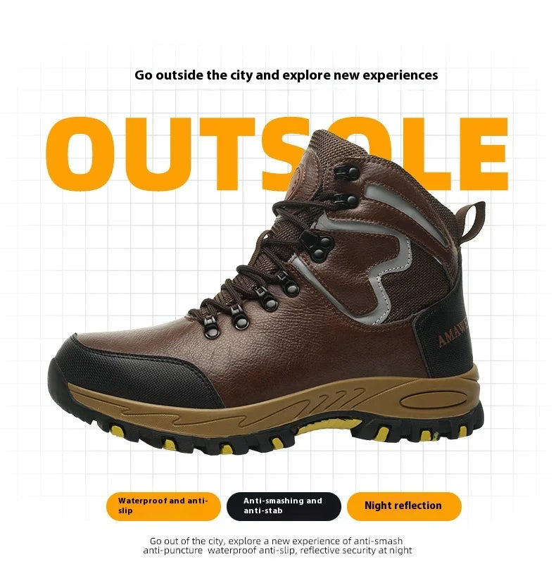 Men Safety Shoes Work Sneakers Indestructible Shoes Puncture-Proof Protective Shoes Work Boots Steel Toe Oil-resistant shoes
