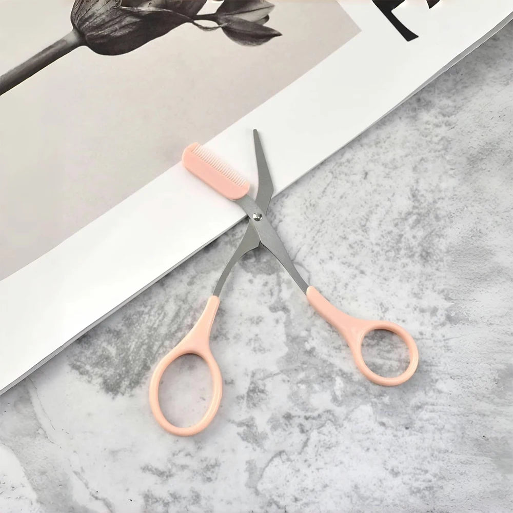 Eyebrow Trimmer Scissor Beauty Products for Women Eyebrow Scissors with Comb Stainless Steel Makeup Tools Beauty Scissors