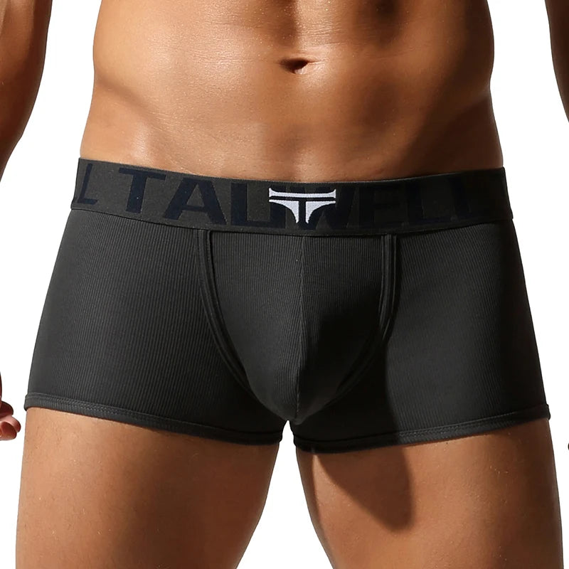 Men's Underwear, High-End Boxer Shorts, Solid Color, High Elasticity, Slim Fit, Breathable